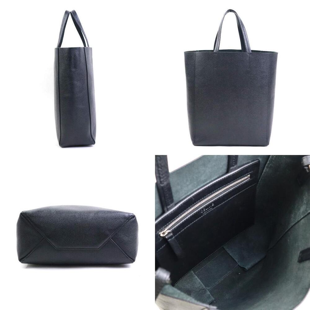Celine Black Shoulder Cabas Bag 2way Leather Black